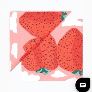 Marimekko Mansikkavuoret Strawberry Mountains Rose Paper Cocktail Napkins